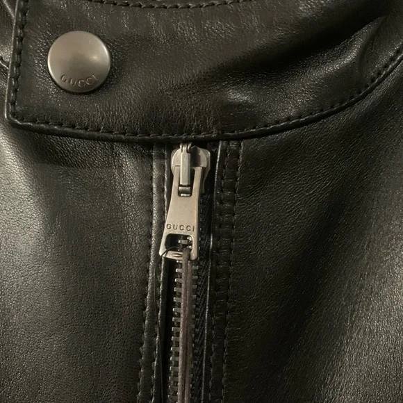 Beautiful Men’s Gucci Leather And Wool Biker Jacket. - Picture 7 of 9